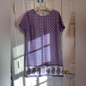 Jcrew shift dress paisley border print